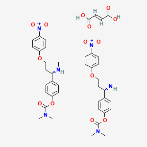 molecular formula C42H50N6O14 B10826706 (E)-But-2-enedioic acid; (4-((1S)-1-(methylamino)-3-(4-nitrophenoxy)propyl)phenyl) N,N-dimethylcarbamate 