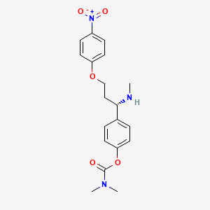 molecular formula C19H23N3O5 B10826733 (S)-4-(1-(methylamino)-3-(4-nitrophenoxy)propyl)phenyl dimethylcarbamate CAS No. 444667-96-3