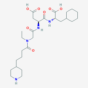 molecular formula C26H44N4O7 B10826766 (3S)-4-[[(1S)-1-carboxy-2-cyclohexylethyl]amino]-3-[[2-[ethyl(4-piperidin-4-ylbutanoyl)amino]acetyl]amino]-4-oxobutanoic acid CAS No. 169512-45-2