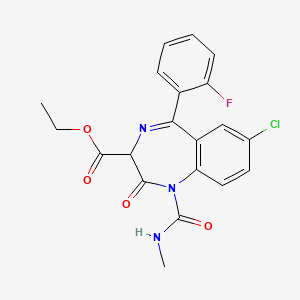 molecular formula C20H17ClFN3O4 B10826812 Ethyl carfluzepate CAS No. 65400-85-3