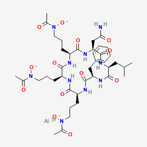 aluminum;2-[(2S,5S,8R,11S,14S,17S)-11,14,17-tris[3-[acetyl(oxido)amino]propyl]-8-benzyl-5-(2-methylpropyl)-3,6,9,12,15,18-hexaoxo-1,4,7,10,13,16-hexazacyclooctadec-2-yl]acetamide