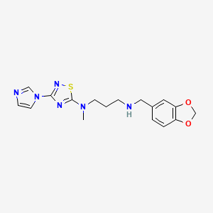 N'-benzo[1,3]dioxol-5-ylmethyl-N-(3-imidazol-1-yl-[1,2,4]thiadiazol-5-yl)-N-methyl-propane-1,3-diamine