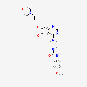 molecular formula C30H40N6O5 B10826857 N-(4-isopropoxyphenyl)-4-(6-methoxy-7-(3-morpholinopropoxy)quinazolin-4-yl)piperazine-1-carboxamide CAS No. 401903-53-5