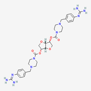 ((3R,3AR,6R,6AR)-6-(4-((4-Guanidinophenyl)methylcarbamoyl)piperazine-1-carbonyl)oxy-2,3,3A,5,6,6A-hexahydrofuro(3,2-B)furan-3-YL) 4-((4-guanidinophenyl)methylcarbamoyl)piperazine-1-carboxylate