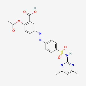 2-Acetoxy-5-(4-(N-(4,6-dimethyl-2-pyrimidinyl)sulfamoyl)phenylazo)benzoic acid