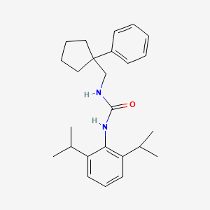 molecular formula C25H34N2O B10826998 N-(2,6-Diisopropylphenyl)-N'-[(1-phenylcyclopentyl)methyl]urea 