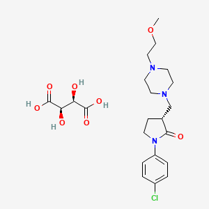 molecular formula C22H32ClN3O8 B10827003 (3R)-1-(4-chlorophenyl)-3-[[4-(2-methoxyethyl)piperazin-1-yl]methyl]pyrrolidin-2-one;(2R,3R)-2,3-dihydroxybutanedioic acid CAS No. 206862-48-8