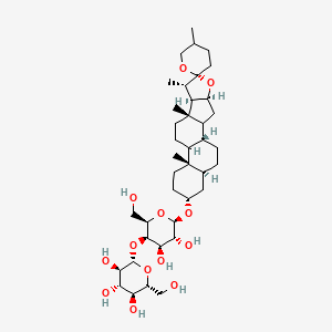 molecular formula C39H64O13 B10827008 (2S,3R,4S,5S,6R)-2-[(2R,3R,4R,5R,6R)-4,5-dihydroxy-2-(hydroxymethyl)-6-[(1R,4S,6R,7S,8R,9S,13S,16R,18S)-5',7,9,13-tetramethylspiro[5-oxapentacyclo[10.8.0.02,9.04,8.013,18]icosane-6,2'-oxane]-16-yl]oxyoxan-3-yl]oxy-6-(hydroxymethyl)oxane-3,4,5-triol 