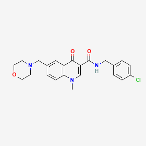 molecular formula C23H24ClN3O3 B10827011 N-(4-chlorobenzyl)-1-methyl-6-(morpholinomethyl)-4-oxo-1,4-dihydroquinoline-3-carboxamide CAS No. 282536-25-8