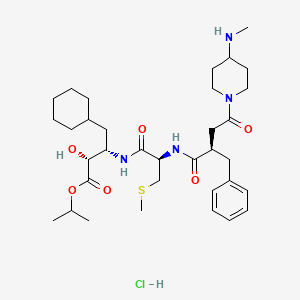 Cyclohexanebutanoic acid, alpha-hydroxy-beta-((2-((4-(4-(methylamino)-1-piperidinyl)-1,4-dioxo-2-(phenylmethyl)butyl)amino)-3-(methylthio)-1-oxopropyl)amino)-, 1-methylethyl ester, monohydrochloride, (alphaR-(alphaR*,betaS*(R*(R*))))-