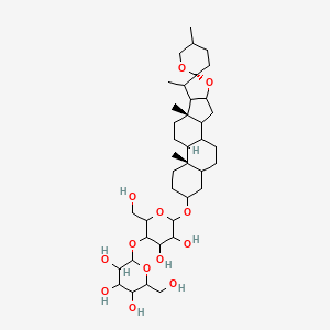 molecular formula C39H64O13 B10827020 2-[4,5-dihydroxy-2-(hydroxymethyl)-6-[(6R,9S,13S)-5',7,9,13-tetramethylspiro[5-oxapentacyclo[10.8.0.02,9.04,8.013,18]icosane-6,2'-oxane]-16-yl]oxyoxan-3-yl]oxy-6-(hydroxymethyl)oxane-3,4,5-triol 