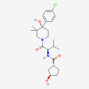 (1R,3R)-N-[(2R)-1-[(4S)-4-(4-chlorophenyl)-4-hydroxy-3,3-dimethylpiperidin-1-yl]-3-methyl-1-oxobutan-2-yl]-3-hydroxycyclopentane-1-carboxamide