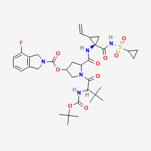 [5-[[(1R)-1-(cyclopropylsulfonylcarbamoyl)-2-ethenylcyclopropyl]carbamoyl]-1-[3,3-dimethyl-2-[(2-methylpropan-2-yl)oxycarbonylamino]butanoyl]pyrrolidin-3-yl] 4-fluoro-1,3-dihydroisoindole-2-carboxylate