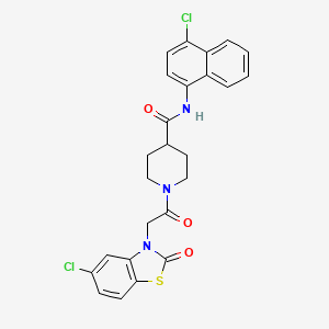 N-(4-chloronaphthalen-1-yl)-1-[2-(5-chloro-2-oxo-1,3-benzothiazol-3-yl)acetyl]piperidine-4-carboxamide