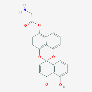 (5'-Hydroxy-4'-oxospiro[2,4-dioxatricyclo[7.3.1.05,13]trideca-1(12),5(13),6,8,10-pentaene-3,1'-naphthalene]-8-yl) 2-aminoacetate