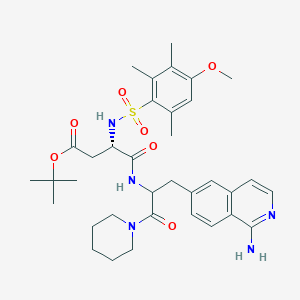 tert-butyl (3S)-4-[[3-(1-aminoisoquinolin-6-yl)-1-oxo-1-piperidin-1-ylpropan-2-yl]amino]-3-[(4-methoxy-2,3,6-trimethylphenyl)sulfonylamino]-4-oxobutanoate