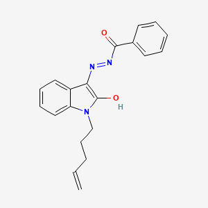 molecular formula C20H19N3O2 B10827300 N-(2-hydroxy-1-pent-4-enylindol-3-yl)iminobenzamide 