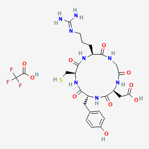 molecular formula C26H35F3N8O10S B10827446 cyclo(RGDyC) (trifluoroacetate salt) 