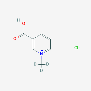 molecular formula C7H8ClNO2 B10827605 3-Carboxy-1-methylpyridinium-d3 Chloride; 3-Carboxy-1-methyl-pyridinium-d3 Chloride; Trigonelline-d3 Chloride; N-Methyl-3-carboxypyridinium-d3 Chloride 