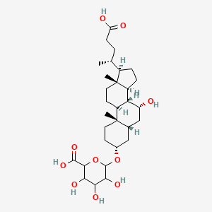 6-[[(3R,5R,7R,8R,9S,10S,13R,14S,17R)-17-[(2R)-4-carboxybutan-2-yl]-7-hydroxy-10,13-dimethyl-2,3,4,5,6,7,8,9,11,12,14,15,16,17-tetradecahydro-1H-cyclopenta[a]phenanthren-3-yl]oxy]-3,4,5-trihydroxyoxane-2-carboxylic acid