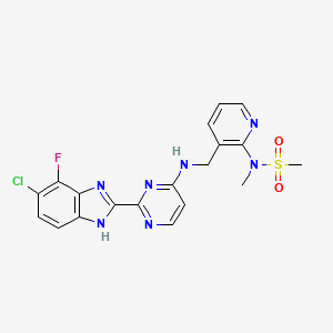 N-[3-[[[2-(5-chloro-4-fluoro-1H-benzimidazol-2-yl)pyrimidin-4-yl]amino]methyl]pyridin-2-yl]-N-methylmethanesulfonamide