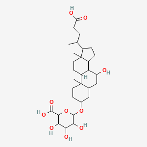 6-[[17-(4-carboxybutan-2-yl)-7-hydroxy-10,13-dimethyl-2,3,4,5,6,7,8,9,11,12,14,15,16,17-tetradecahydro-1H-cyclopenta[a]phenanthren-3-yl]oxy]-3,4,5-trihydroxyoxane-2-carboxylic acid