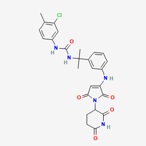 1-(3-chloro-4-methylphenyl)-3-[2-[3-[[1-(2,6-dioxopiperidin-3-yl)-2,5-dioxopyrrol-3-yl]amino]phenyl]propan-2-yl]urea