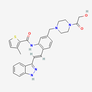 N-[5-[[4-(2-hydroxyacetyl)piperazin-1-yl]methyl]-2-[(E)-2-(1H-indazol-3-yl)ethenyl]phenyl]-3-methylthiophene-2-carboxamide