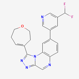 molecular formula C21H17F2N5O B10827710 8-[5-(difluoromethyl)pyridin-3-yl]-1-(2,3,6,7-tetrahydrooxepin-4-yl)-[1,2,4]triazolo[4,3-a]quinoxaline 