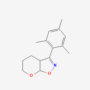 molecular formula C15H19NO2 B10827723 3-(2,4,6-trimethylphenyl)-3aH,4H,5H,6H,7aH-pyrano[3,2-d][1,2]oxazole 