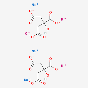 molecular formula C12H10K3Na3O14 B10827796 tripotassium;trisodium;2-hydroxypropane-1,2,3-tricarboxylate CAS No. 85187-43-5