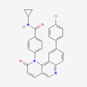 4-[9-(4-chlorophenyl)-2-oxobenzo[h][1,6]naphthyridin-1-yl]-N-cyclopropylbenzamide