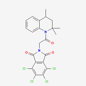 molecular formula C22H18Cl4N2O3 B10827828 4,5,6,7-Tetrachloro-2-[2-oxo-2-(2,2,4-trimethyl-3,4-dihydroquinolin-1-yl)ethyl]isoindole-1,3-dione 