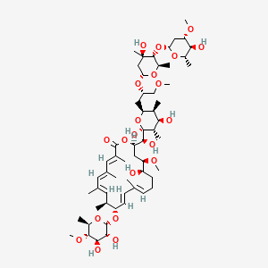 (3E,5E,7E,9S,10S,11E,13E,17R,18R,20R)-20-[(S)-[(2S,3S,4R,5S,6S)-2,4-dihydroxy-6-[(2S)-2-[(2S,4R,5R,6R)-4-hydroxy-5-[(2R,4S,5S,6S)-5-hydroxy-4-methoxy-6-methyloxan-2-yl]oxy-4,6-dimethyloxan-2-yl]oxy-3-methoxypropyl]-3,5-dimethyloxan-2-yl]-hydroxymethyl]-10-[(2S,3R,4R,5S,6R)-3,4-dihydroxy-5-methoxy-6-methyloxan-2-yl]oxy-17-hydroxy-18-methoxy-3,5,7,9,13-pentamethyl-1-oxacycloicosa-3,5,7,11,13-pentaen-2-one