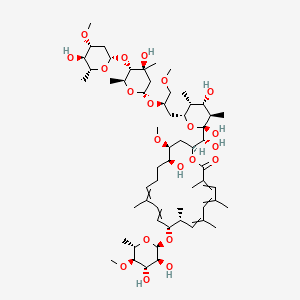 (9R,10R,17S,18S,20S)-20-[(R)-[(2R,3R,4S,5R,6R)-2,4-dihydroxy-6-[(2R)-2-[(2R,4S,5S,6S)-4-hydroxy-5-[(2S,4R,5R,6R)-5-hydroxy-4-methoxy-6-methyloxan-2-yl]oxy-4,6-dimethyloxan-2-yl]oxy-3-methoxypropyl]-3,5-dimethyloxan-2-yl]-hydroxymethyl]-10-[(2R,3S,4S,5R,6S)-3,4-dihydroxy-5-methoxy-6-methyloxan-2-yl]oxy-17-hydroxy-18-methoxy-3,5,7,9,13-pentamethyl-1-oxacycloicosa-3,5,7,11,13-pentaen-2-one