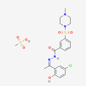 N-[(Z)-1-(5-chloro-2-hydroxyphenyl)ethylideneamino]-3-(4-methylpiperazin-1-yl)sulfonylbenzamide;methanesulfonic acid