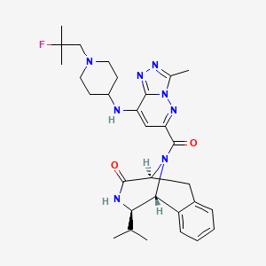 (1R,9S,12R)-13-[8-[[1-(2-fluoro-2-methylpropyl)piperidin-4-yl]amino]-3-methyl-[1,2,4]triazolo[4,3-b]pyridazine-6-carbonyl]-12-propan-2-yl-11,13-diazatricyclo[7.3.1.02,7]trideca-2,4,6-trien-10-one