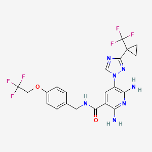 2,6-diamino-N-[[4-(2,2,2-trifluoroethoxy)phenyl]methyl]-5-[3-[1-(trifluoromethyl)cyclopropyl]-1,2,4-triazol-1-yl]pyridine-3-carboxamide