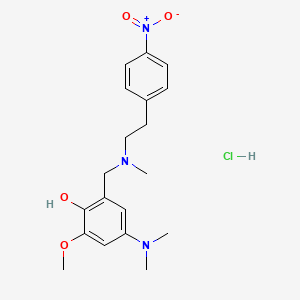 4-(dimethylamino)-2-methoxy-6-[[methyl-[2-(4-nitrophenyl)ethyl]amino]methyl]phenol;hydrochloride