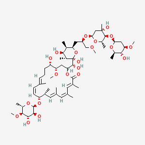 (3E,5Z,7E,9R,10R,11Z,13E,17S,18S,20S)-20-[(R)-[(2R,3R,4S,5R,6R)-2,4-dihydroxy-6-[(2R)-2-[(2R,4S,5S,6S)-4-hydroxy-5-[(2S,4R,5R,6R)-5-hydroxy-4-methoxy-6-methyloxan-2-yl]oxy-4,6-dimethyloxan-2-yl]oxy-3-methoxypropyl]-3,5-dimethyloxan-2-yl]-hydroxymethyl]-10-[(2R,3S,4S,5R,6S)-3,4-dihydroxy-5-methoxy-6-methyloxan-2-yl]oxy-17-hydroxy-18-methoxy-3,5,7,9,13-pentamethyl-1-oxacycloicosa-3,5,7,11,13-pentaen-2-one