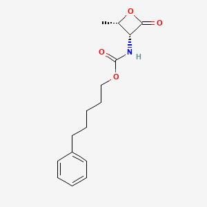 molecular formula C16H21NO4 B10828027 5-phenylpentyl N-[(2S,3R)-2-methyl-4-oxooxetan-3-yl]carbamate 