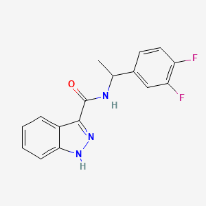 molecular formula C16H13F2N3O B10828038 N-[1-(3,4-difluorophenyl)ethyl]-1H-indazole-3-carboxamide 