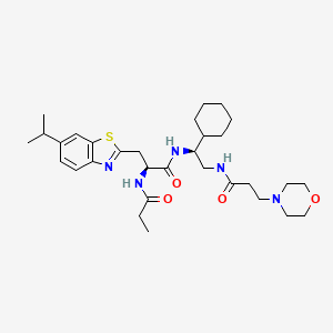 (S)-N-((S)-1-Cyclohexyl-2-(3-morpholinopropanamido)ethyl)-3-(6-isopropylbenzo[d]thiazol-2-yl)-2-propionamidopropanamide