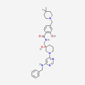 N-[[(3S)-1-[6-(benzylamino)pyrimidin-4-yl]-3-hydroxypiperidin-3-yl]methyl]-4-[(4,4-dimethylpiperidin-1-yl)methyl]-2-hydroxybenzamide