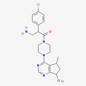 3-amino-2-(4-chlorophenyl)-1-[4-(7-hydroxy-5-methyl-6,7-dihydro-5H-cyclopenta[d]pyrimidin-4-yl)piperazin-1-yl]propan-1-one