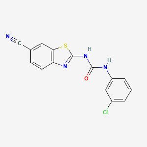 molecular formula C15H9ClN4OS B10828144 1-(3-chlorophenyl)-3-(6-cyano-1,3-benzothiazol-2-yl)urea 