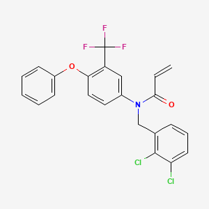 molecular formula C23H16Cl2F3NO2 B10828177 N-[(2,3-dichlorophenyl)methyl]-N-[4-phenoxy-3-(trifluoromethyl)phenyl]prop-2-enamide 