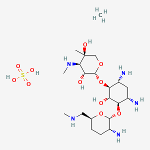 (2R,3R,4R,5R)-2-[(1S,2S,3R,4S,6R)-4,6-diamino-3-[(2R,3R,6S)-3-amino-6-(methylaminomethyl)oxan-2-yl]oxy-2-hydroxycyclohexyl]oxy-5-methyl-4-(methylamino)oxane-3,5-diol;methane;sulfuric acid