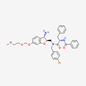 N-[(2S)-1-[[(2R,3S)-3-amino-6-(2-methoxyethoxymethoxy)-2,3-dihydro-1-benzofuran-2-yl]methyl-[(4-bromophenyl)methyl]amino]-1-oxo-3-phenylpropan-2-yl]benzamide