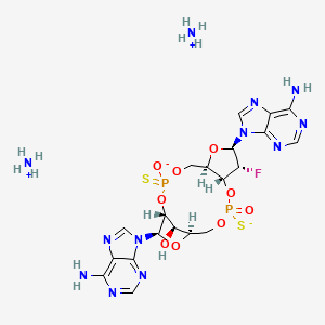 diazanium;(1R,6R,8R,9R,10R,15R,17R,18R)-8,17-bis(6-aminopurin-9-yl)-9-fluoro-3-oxido-12-oxo-3-sulfanylidene-12-sulfido-2,4,7,11,13,16-hexaoxa-3λ5,12λ5-diphosphatricyclo[13.2.1.06,10]octadecan-18-ol